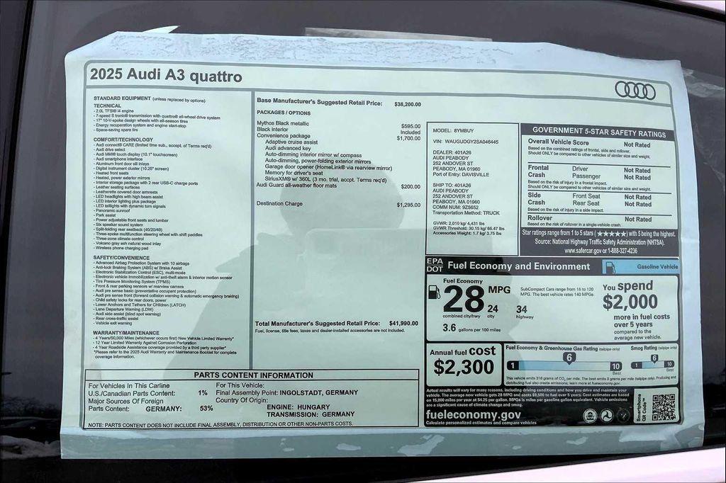 new 2025 Audi A3 car, priced at $41,990