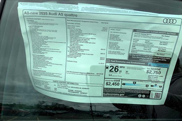 new 2025 Audi A5 car, priced at $57,575