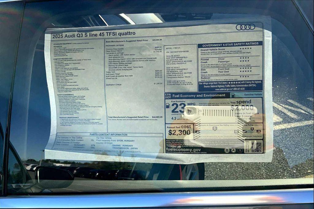 new 2025 Audi Q3 car, priced at $44,965