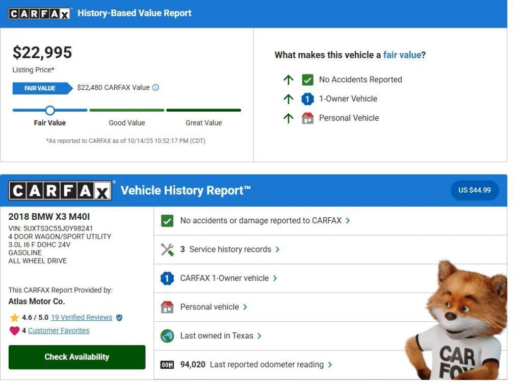 used 2018 BMW X3 car, priced at $22,995