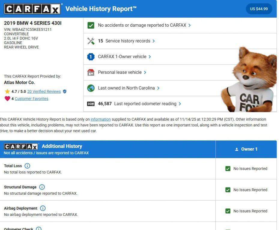 used 2019 BMW 430 car, priced at $23,995