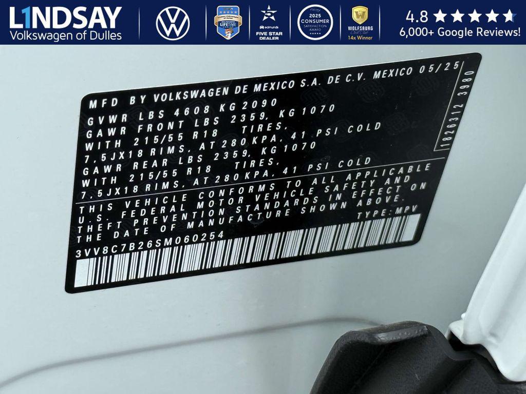 new 2025 Volkswagen Taos car, priced at $25,547