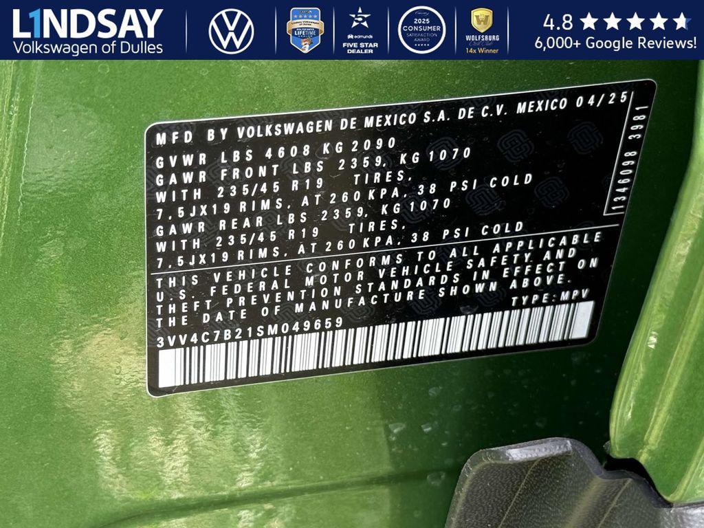 new 2025 Volkswagen Taos car, priced at $35,668