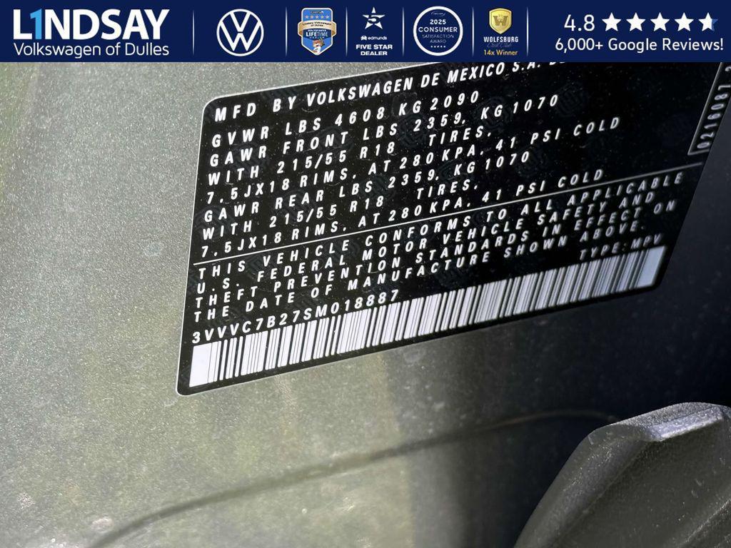 new 2025 Volkswagen Taos car, priced at $27,486