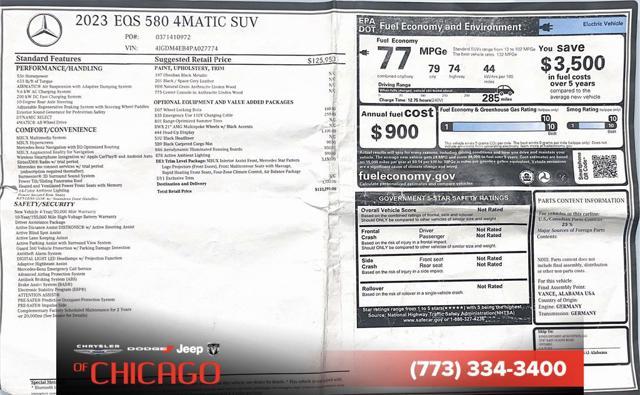 used 2023 Mercedes-Benz EQS 580 car, priced at $67,269