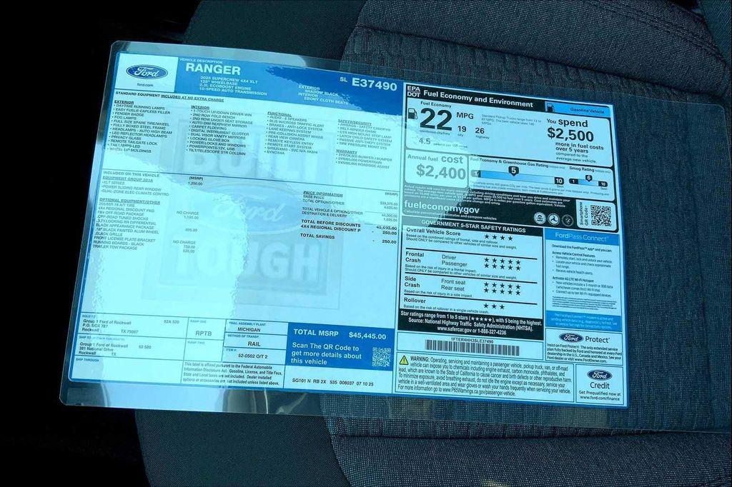 new 2025 Ford Ranger car, priced at $43,302