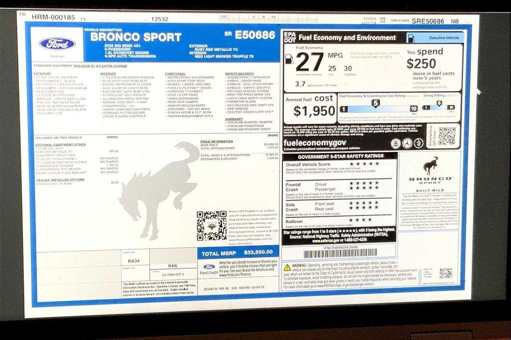 new 2025 Ford Bronco Sport car, priced at $29,364