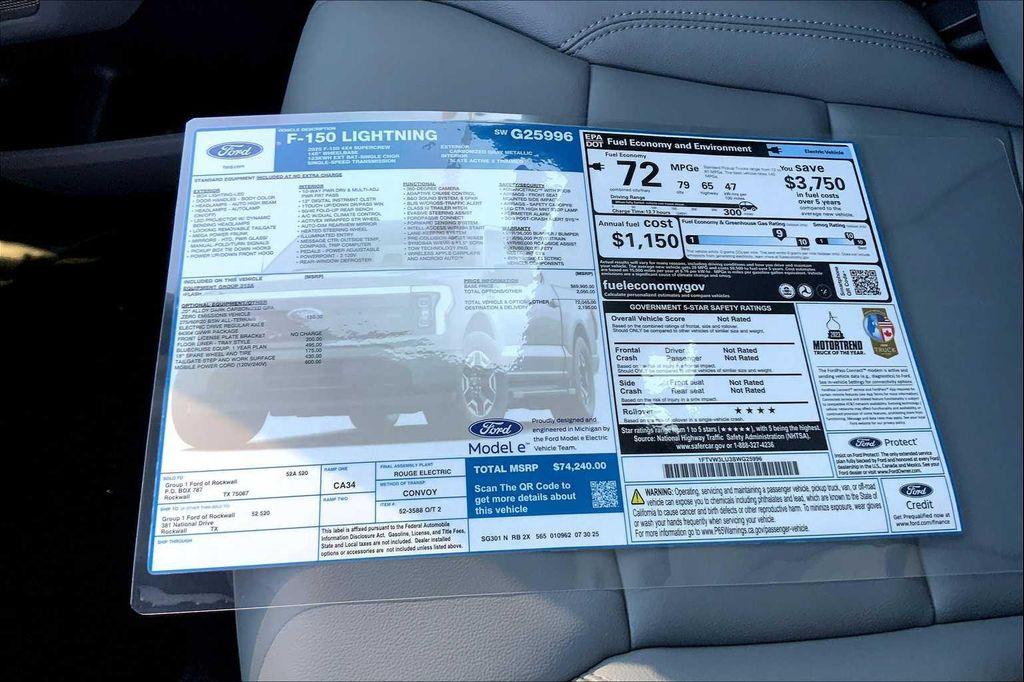 new 2025 Ford F-150 Lightning car, priced at $68,173