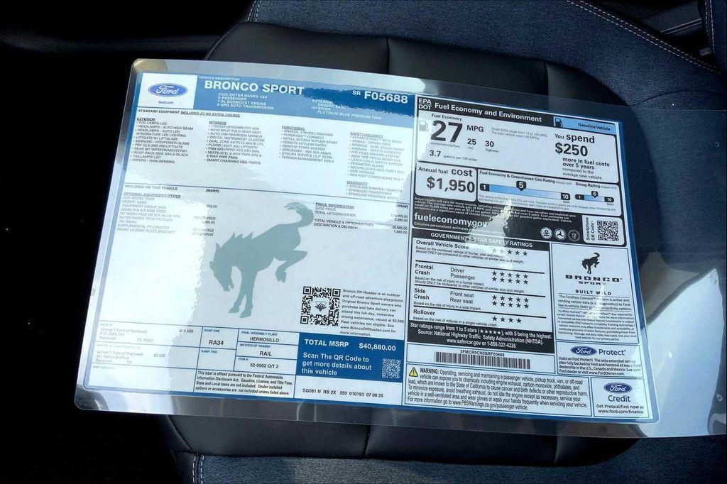 new 2025 Ford Bronco Sport car, priced at $38,693