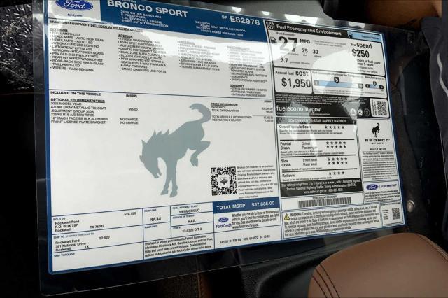 new 2025 Ford Bronco Sport car, priced at $34,385