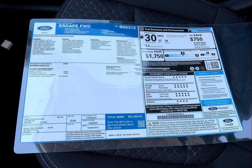 new 2025 Ford Escape car, priced at $30,018