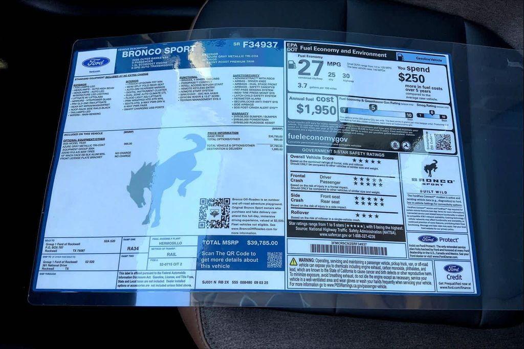 new 2025 Ford Bronco Sport car, priced at $37,688