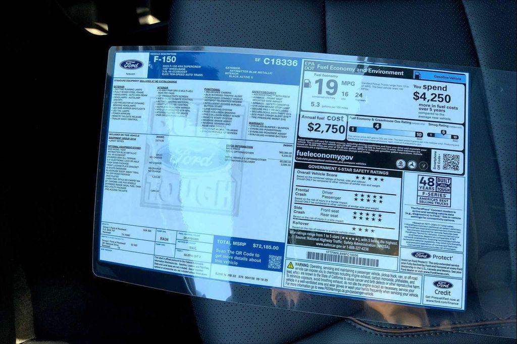 new 2025 Ford F-150 car, priced at $72,185