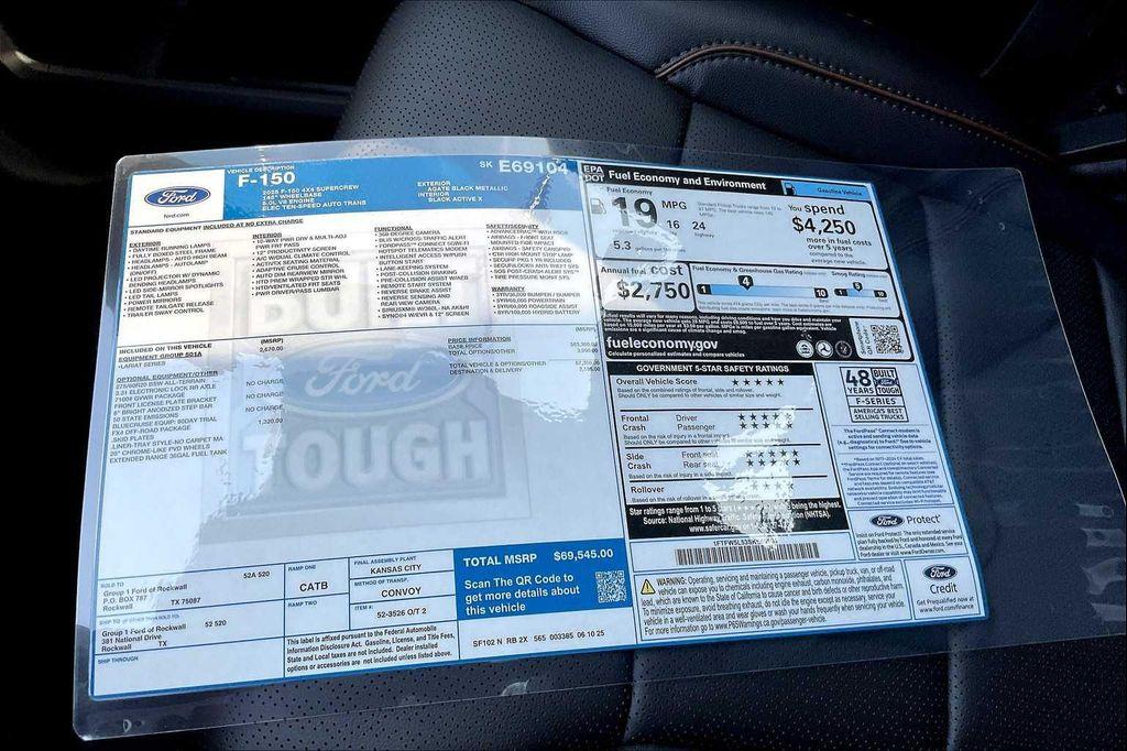 new 2025 Ford F-150 car, priced at $62,545