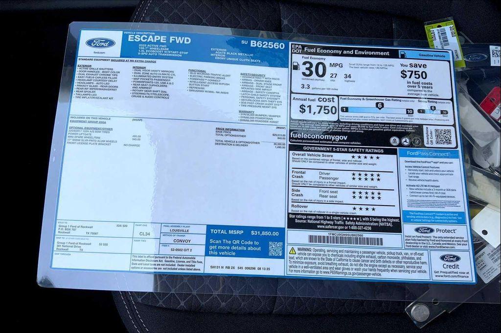 new 2025 Ford Escape car, priced at $30,018