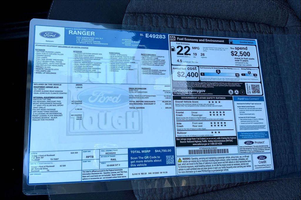 new 2025 Ford Ranger car, priced at $42,123