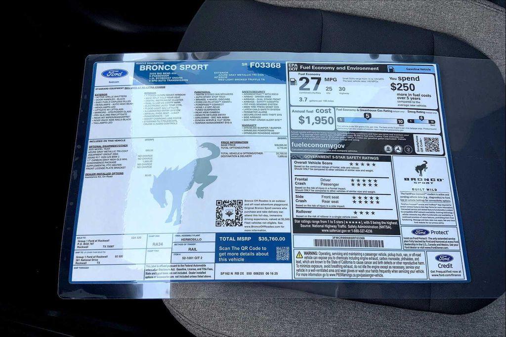 new 2025 Ford Bronco Sport car, priced at $33,149