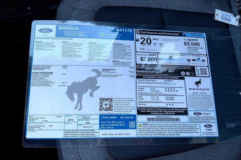 new 2025 Ford Bronco car, priced at $44,839