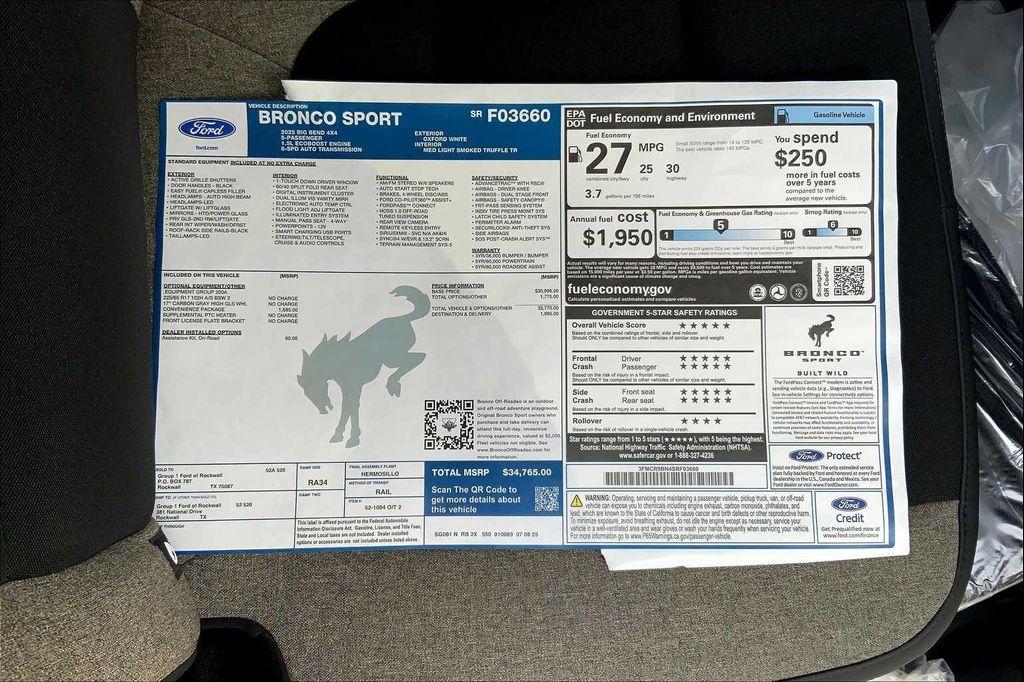 new 2025 Ford Bronco Sport car, priced at $33,239