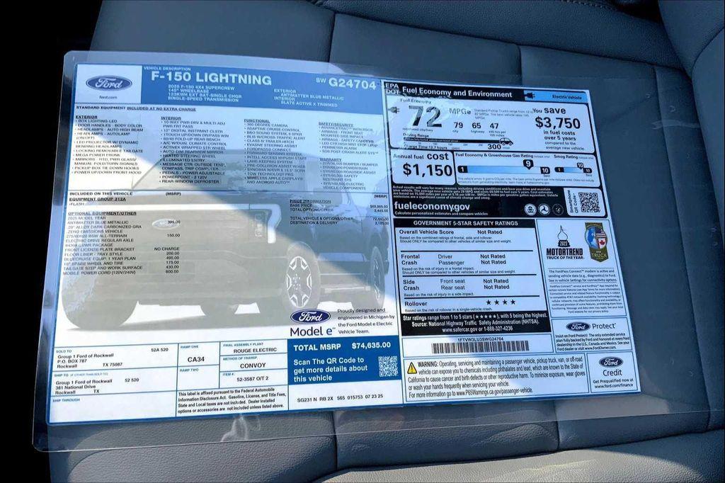 new 2025 Ford F-150 Lightning car, priced at $68,696