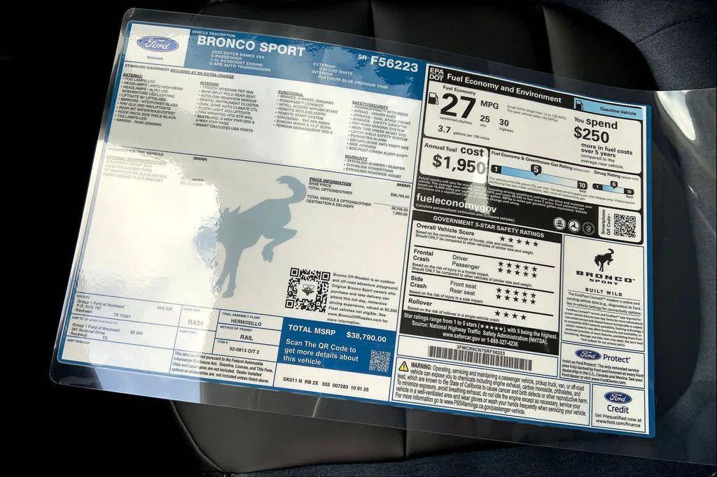new 2025 Ford Bronco Sport car, priced at $38,790