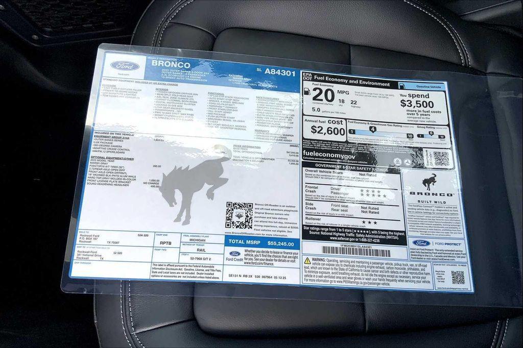 new 2025 Ford Bronco car, priced at $63,947