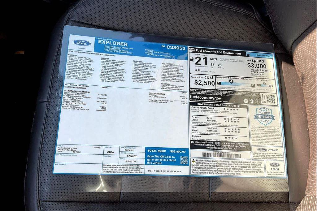 new 2025 Ford Explorer car, priced at $59,800