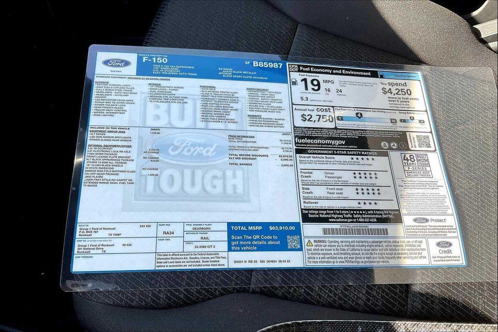 new 2025 Ford F-150 car, priced at $55,538