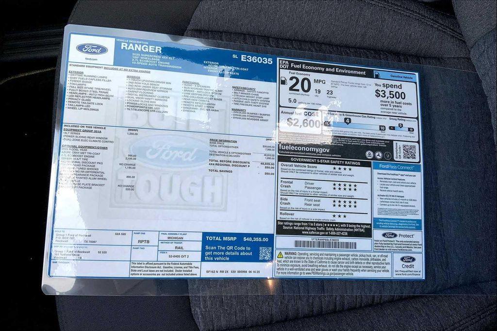 new 2025 Ford Ranger car, priced at $45,432