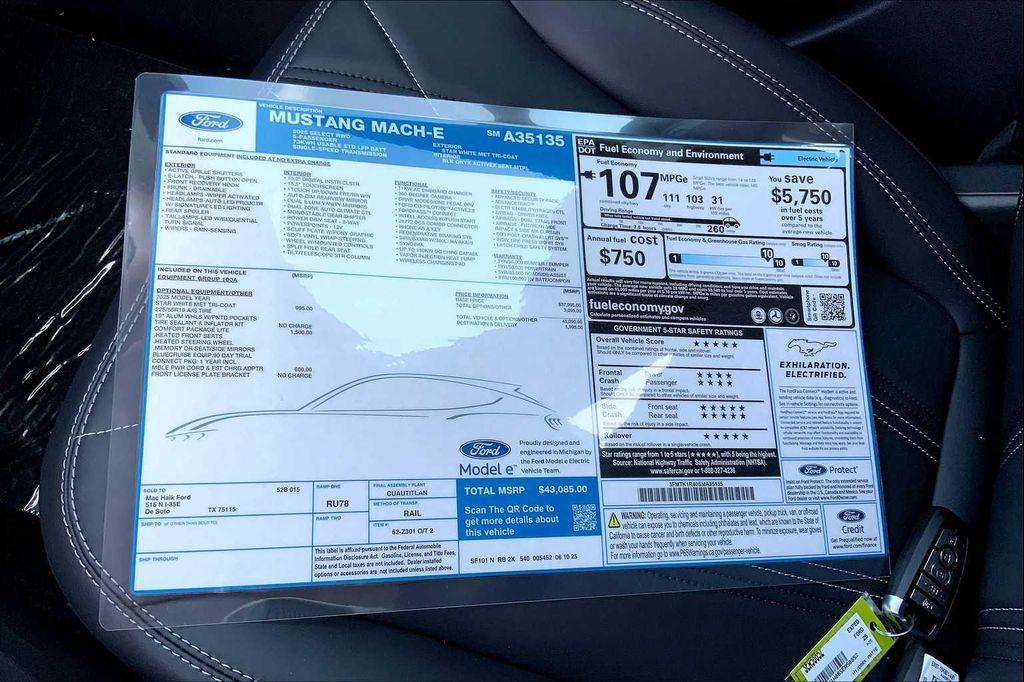 new 2025 Ford Mustang Mach-E car, priced at $39,661
