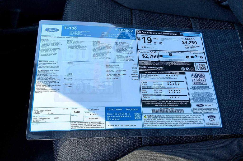 new 2025 Ford F-150 car, priced at $65,825