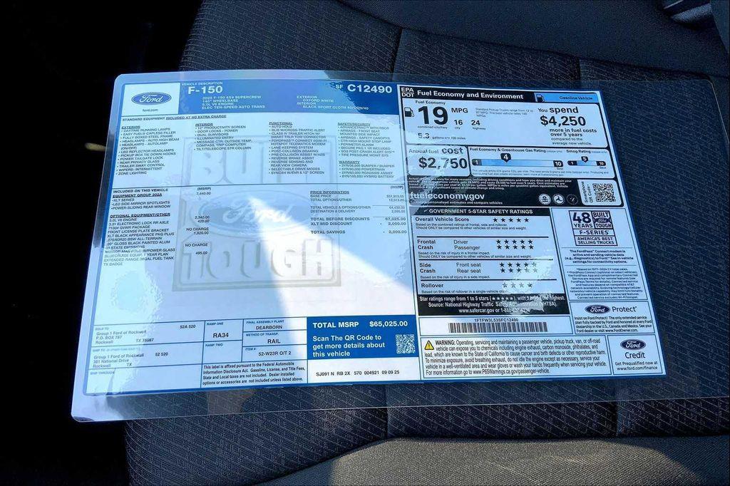 new 2025 Ford F-150 car, priced at $65,025