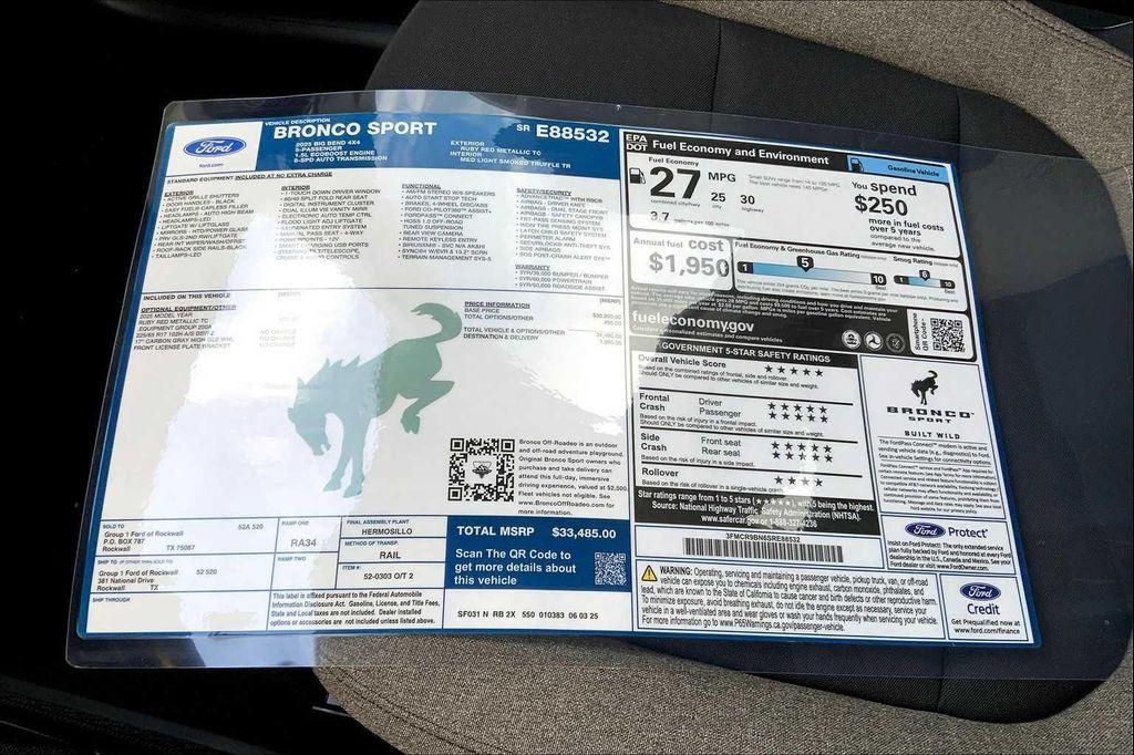 new 2025 Ford Bronco Sport car, priced at $31,057