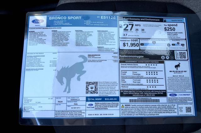 new 2025 Ford Bronco Sport car, priced at $32,460