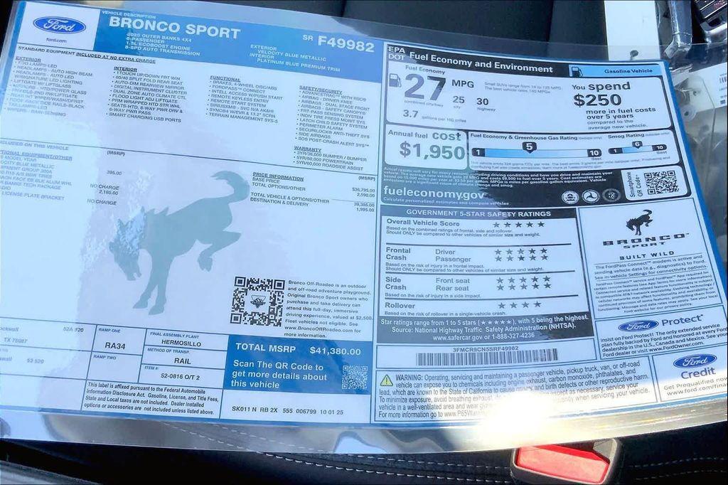 new 2025 Ford Bronco Sport car, priced at $41,380