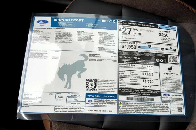 new 2025 Ford Bronco Sport car, priced at $34,390