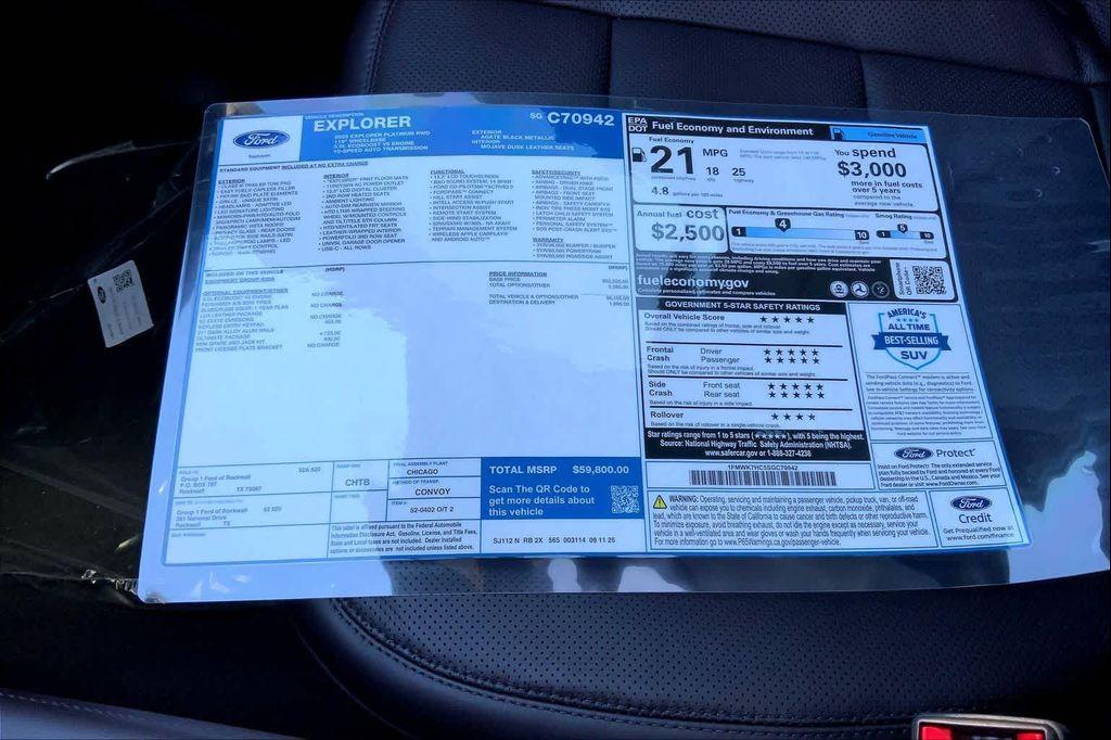 new 2025 Ford Explorer car, priced at $56,223