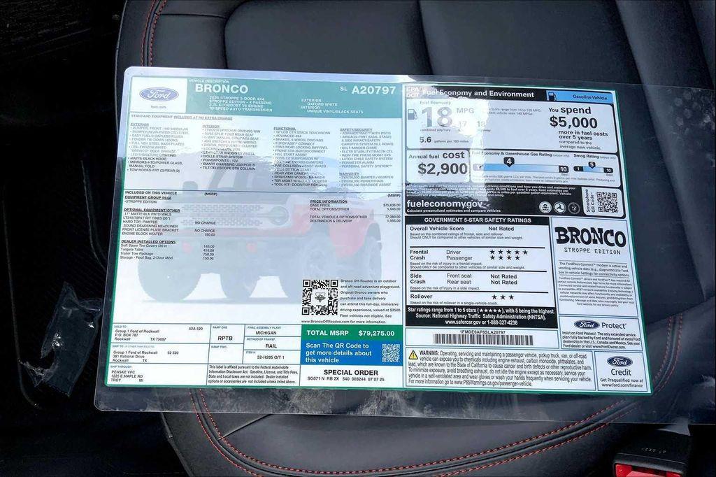 new 2025 Ford Bronco car, priced at $74,135