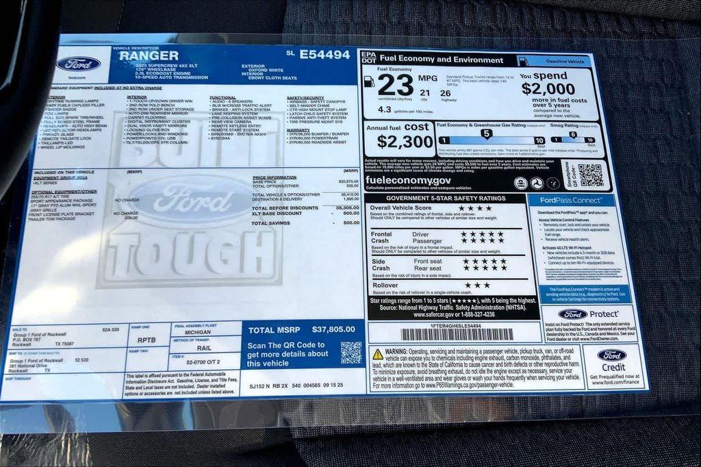new 2025 Ford Ranger car, priced at $37,805