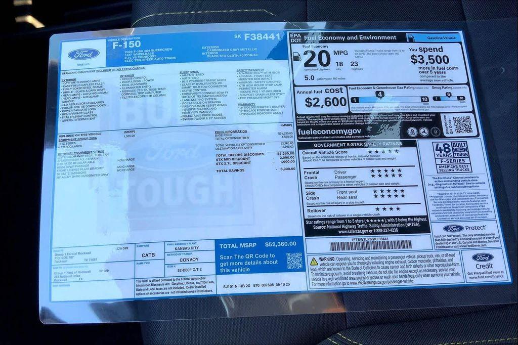new 2025 Ford F-150 car, priced at $52,360