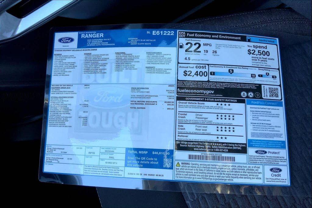 new 2025 Ford Ranger car, priced at $43,834