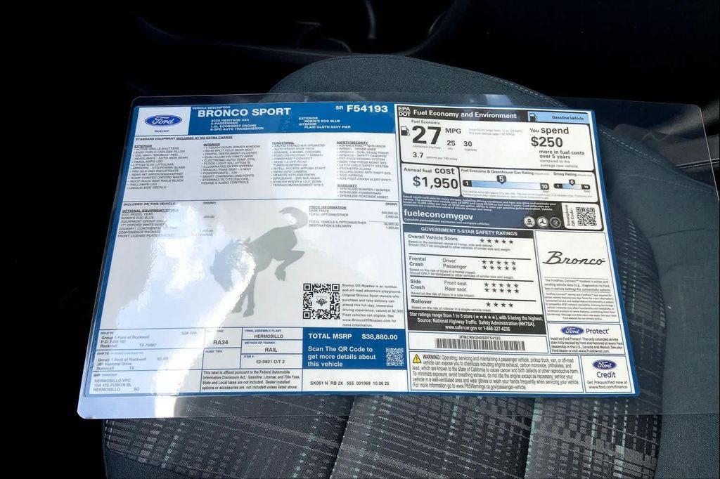 new 2025 Ford Bronco Sport car, priced at $38,880