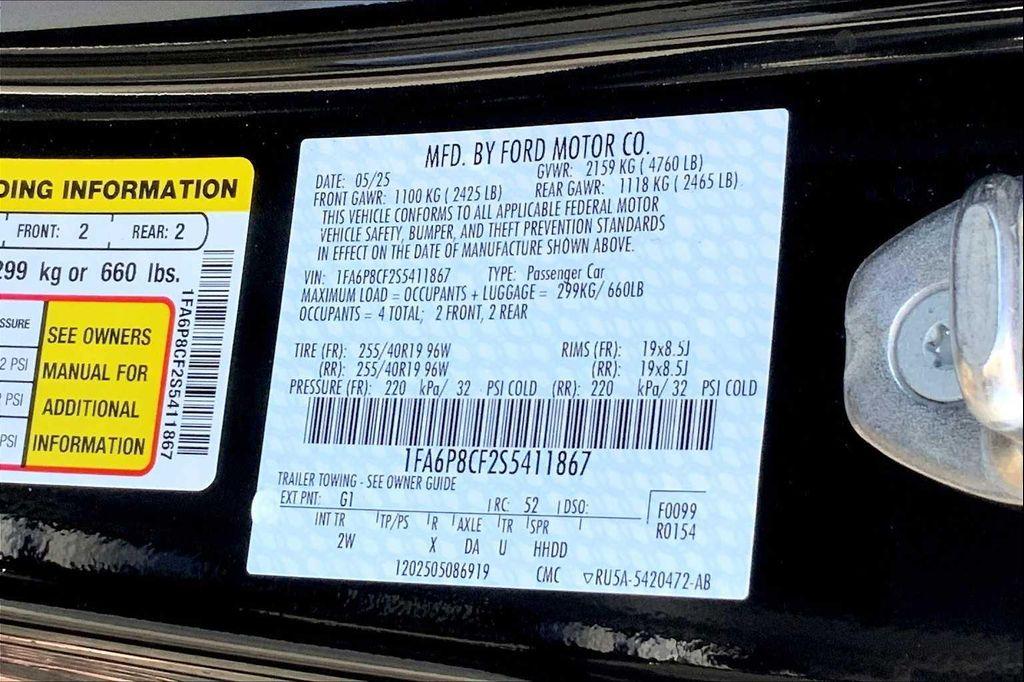 new 2025 Ford Mustang car, priced at $47,562