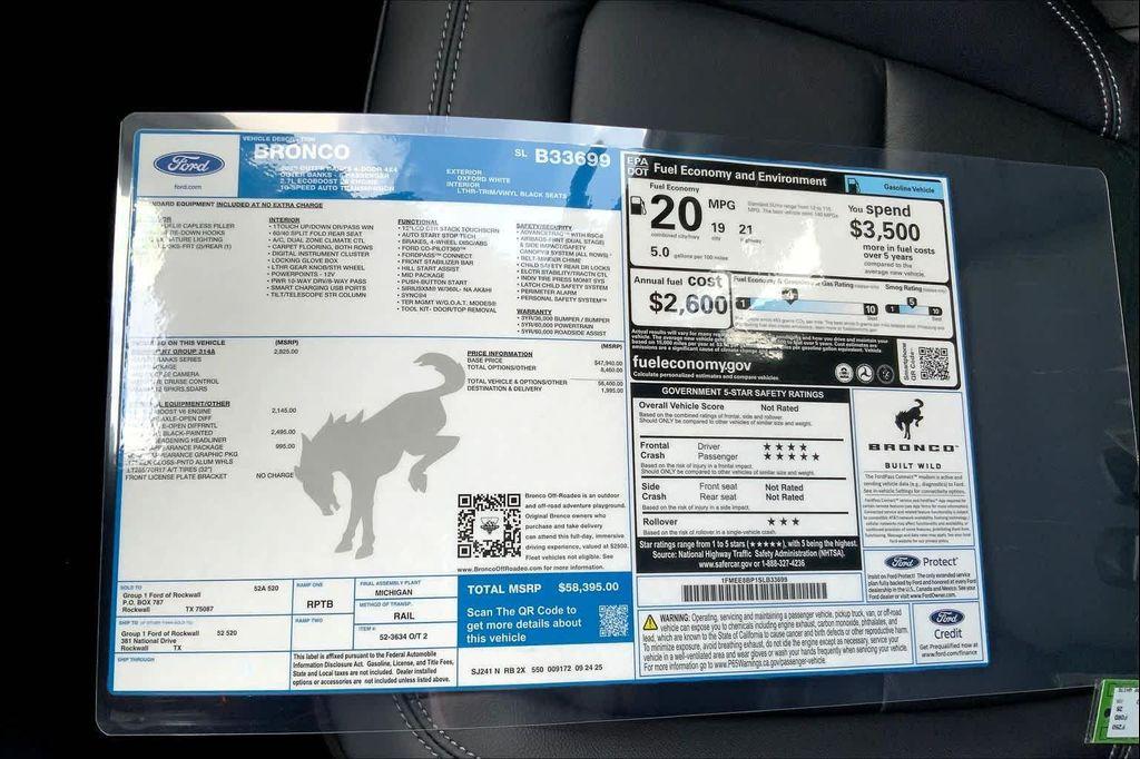 new 2025 Ford Bronco car, priced at $58,395
