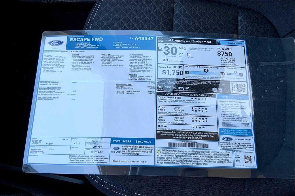 new 2025 Ford Escape car, priced at $28,850