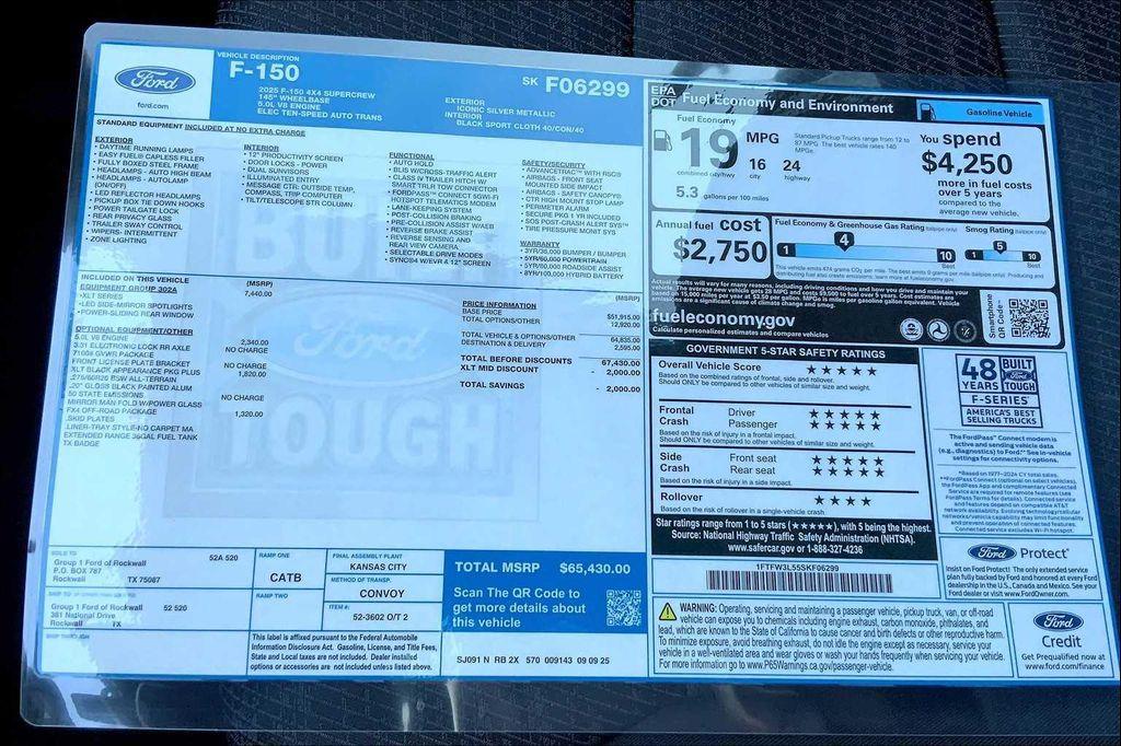 new 2025 Ford F-150 car, priced at $65,430