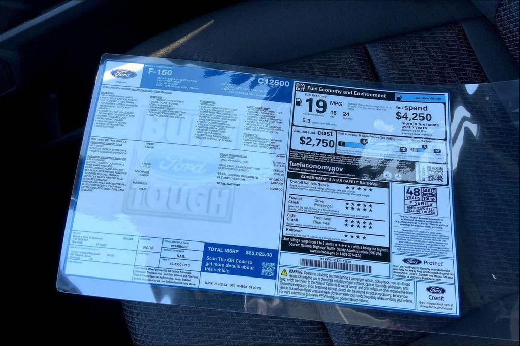 new 2025 Ford F-150 car, priced at $65,025