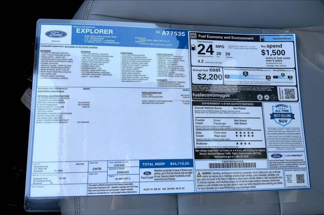 new 2025 Ford Explorer car, priced at $41,916