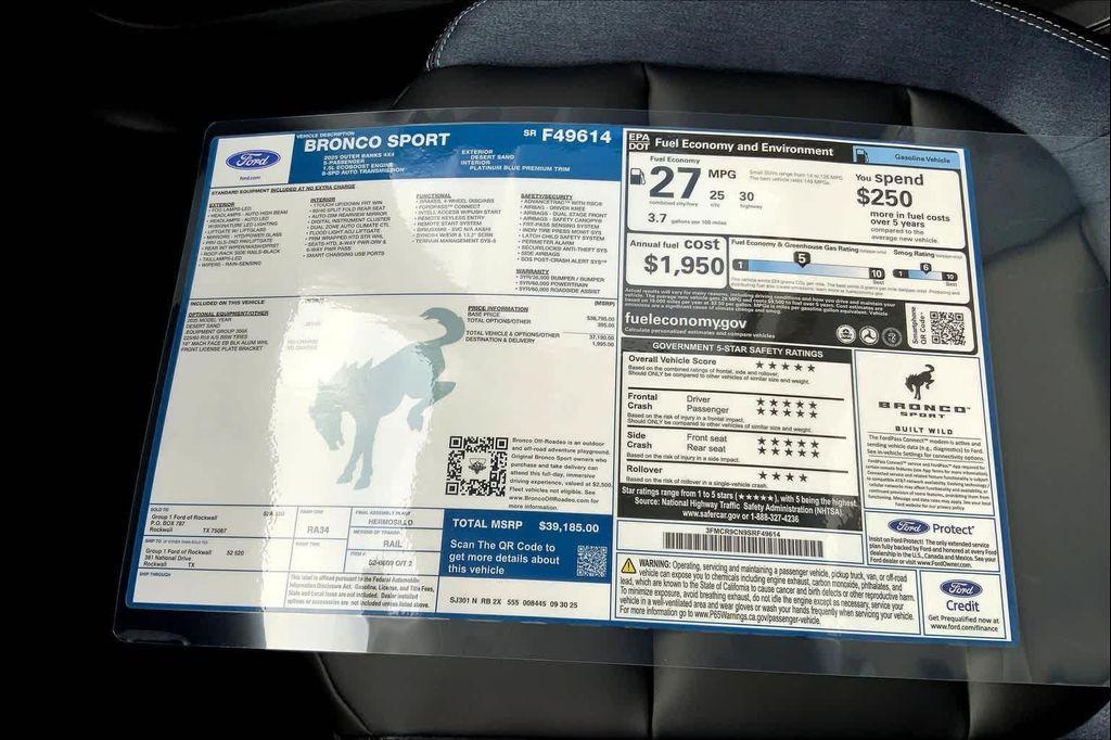 new 2025 Ford Bronco Sport car, priced at $39,185