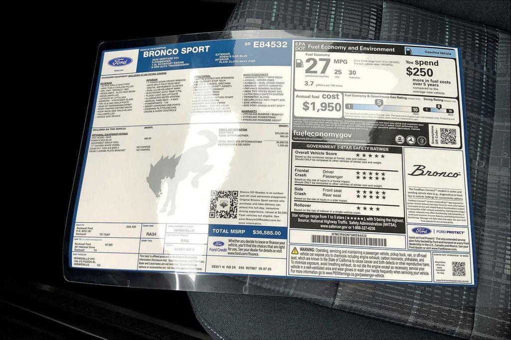 new 2025 Ford Bronco Sport car, priced at $32,032